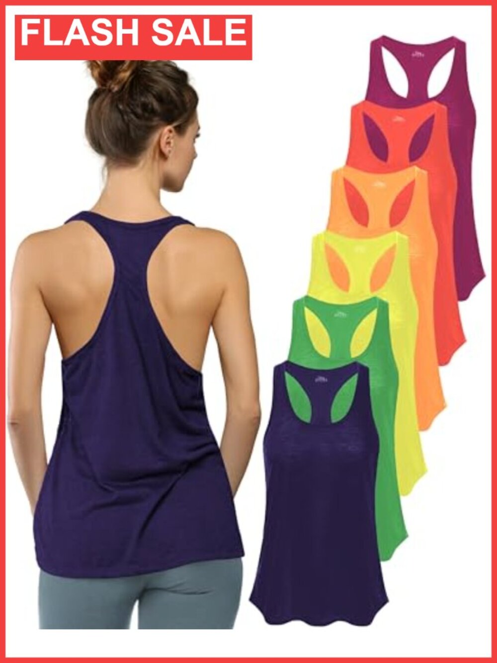 Women's Burnout Slub Racerback Tank Top Flowy Active Workout Gym Top